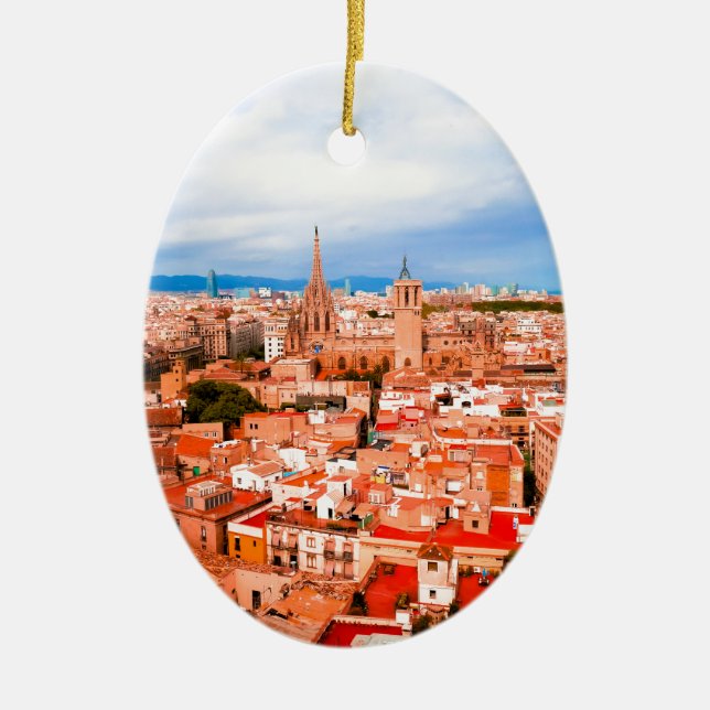 Barcelona Ceramic Tree Decoration (Front)