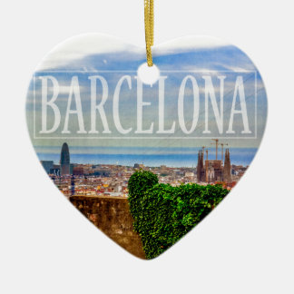 Barcelona city ceramic ornament