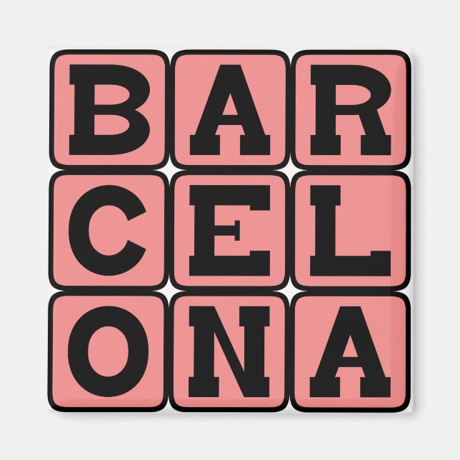 Barcelona, City in Spain Magnet (Front)