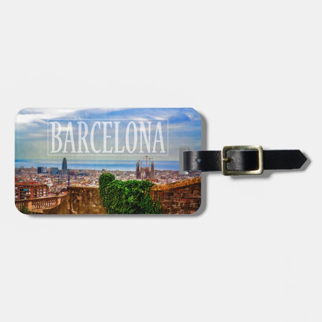 Barcelona city luggage tag (Front Horizontal)