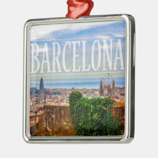 Barcelona city metal ornament
