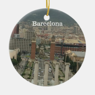 Barcelona City View Ceramic Ornament