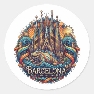BARCELONA CLASSIC ROUND STICKER