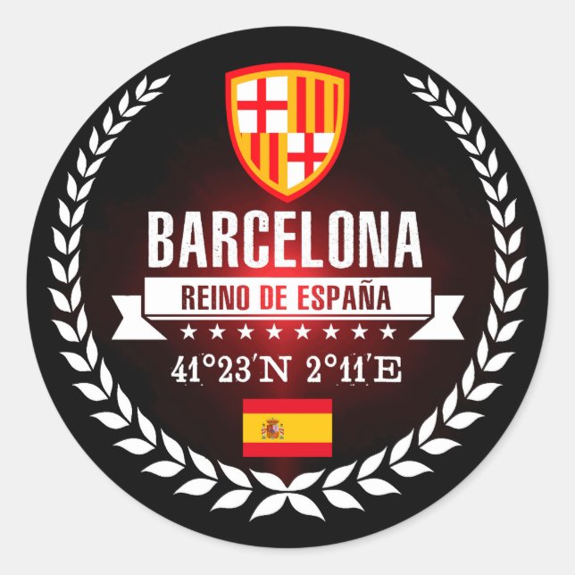 Barcelona Classic Round Sticker (Front)