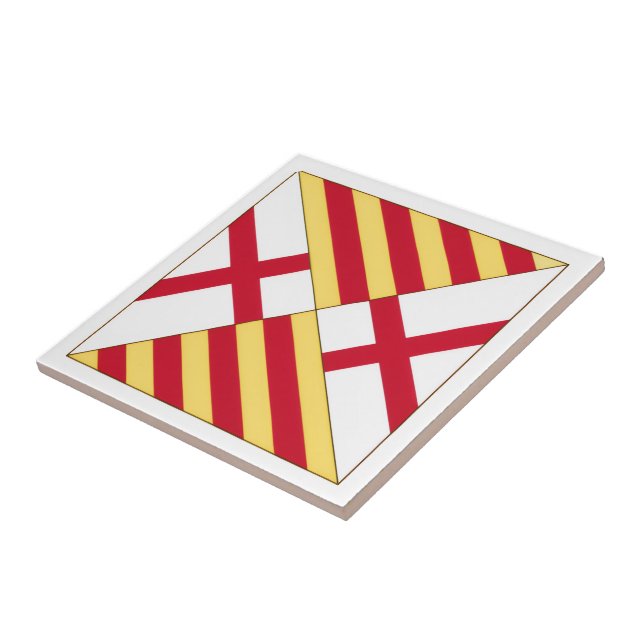 Barcelona coat of arms (without crown) ceramic tile (Side)