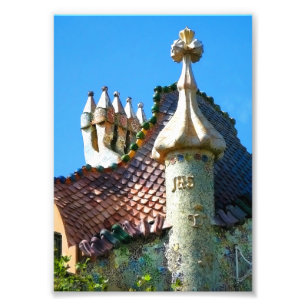 Barcelona, detail of Gaudi architecture Photo Print