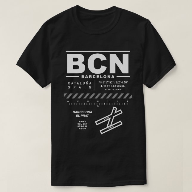 Barcelona - El Prat Airport BCN T-Shirt (Design Front)