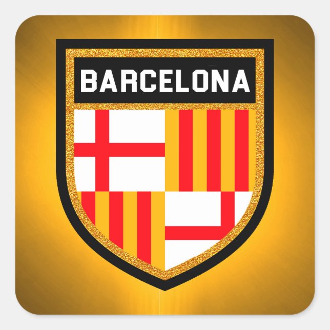 Barcelona Flag Square Sticker (Front)