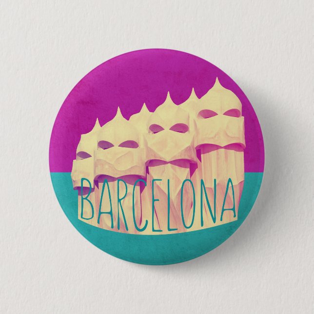 Barcelona Gaudi Paradise 6 Cm Round Badge (Front)