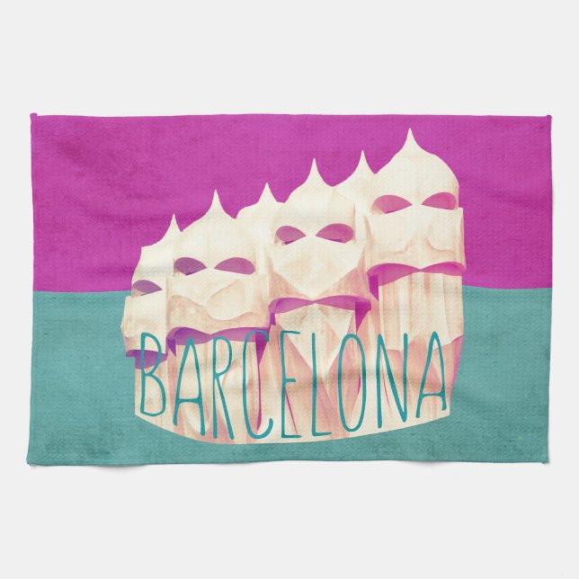 Barcelona Gaudi Paradise Tea Towel (Horizontal)