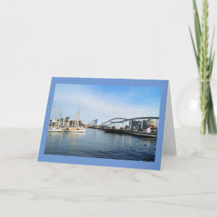 Barcelona harbour holiday card