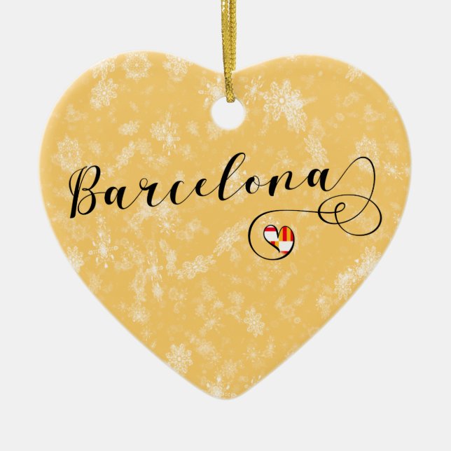 Barcelona Heart, Christmas Tree Ornament (Front)