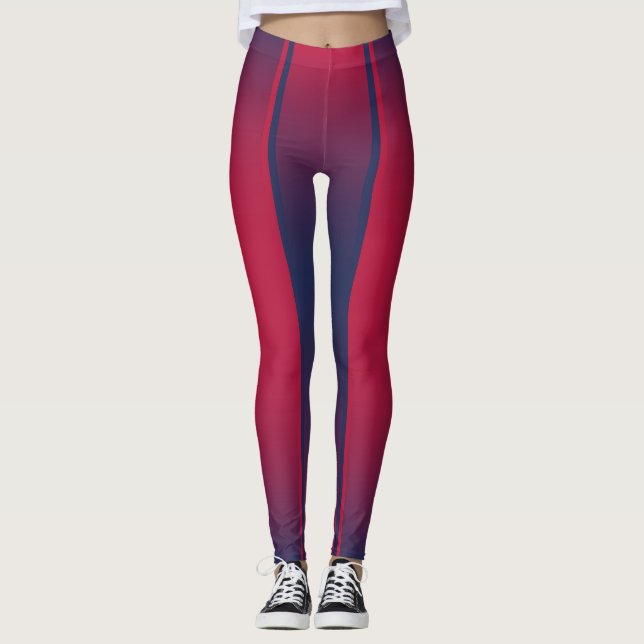 Barcelona-Inspired Gradient Striped Leggings (Front)