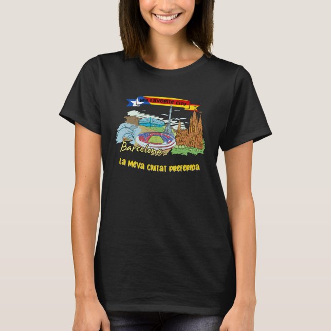 Barcelona is My Favorite City Summer Vacation Trip T-Shirt (Front)