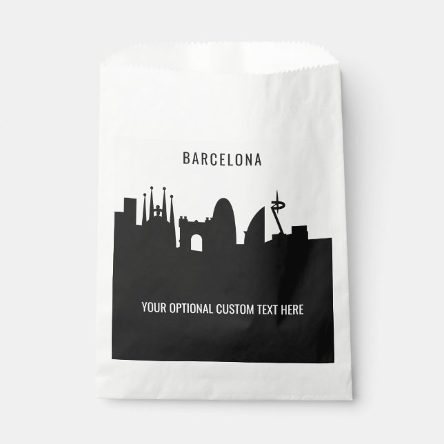 Barcelona Landmarks custom text Favour Bag (Front)