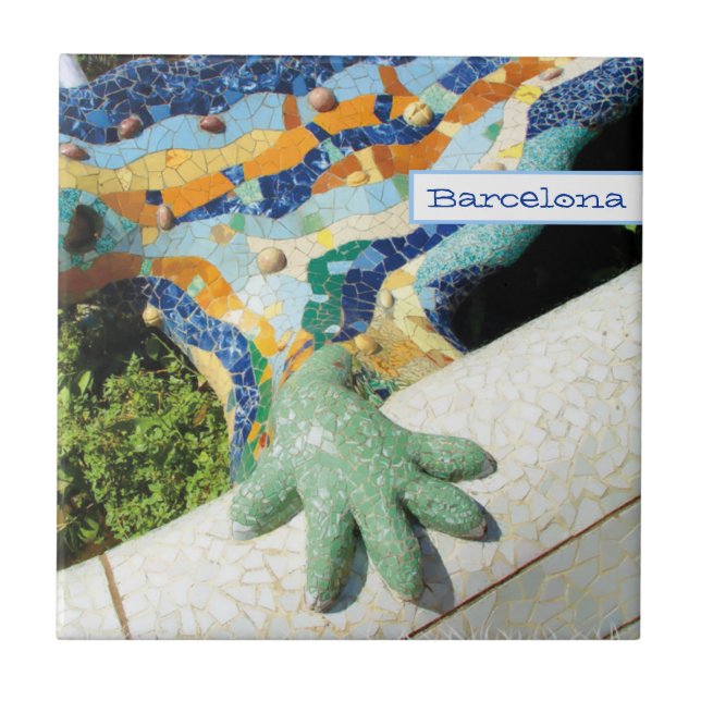Barcelona Lizard Hand Mosaics Tile (Front)
