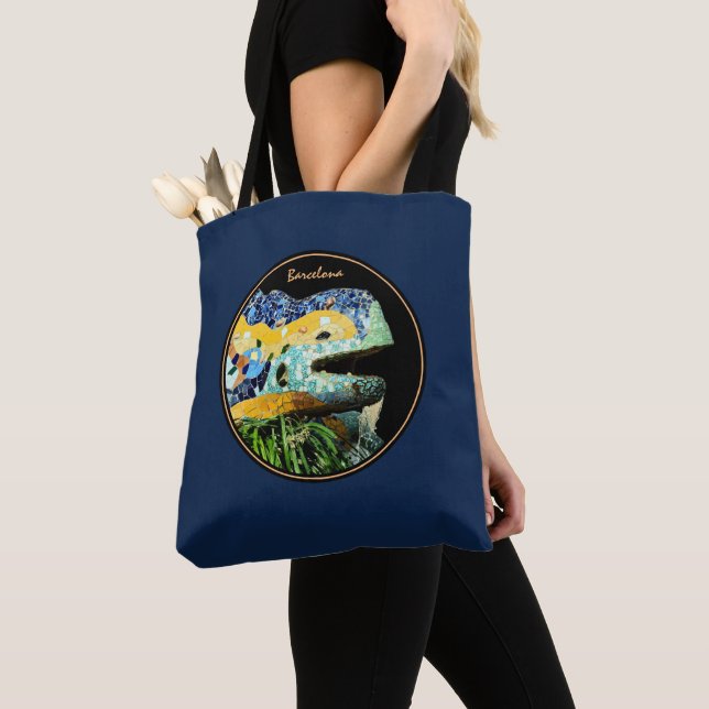 Barcelona Lizard & Park Guell, Catalonia / Gaudi T Tote Bag (Close Up)