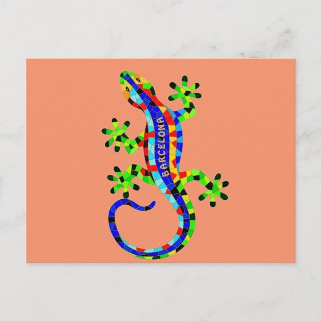 Barcelona lizard postcard (Front)