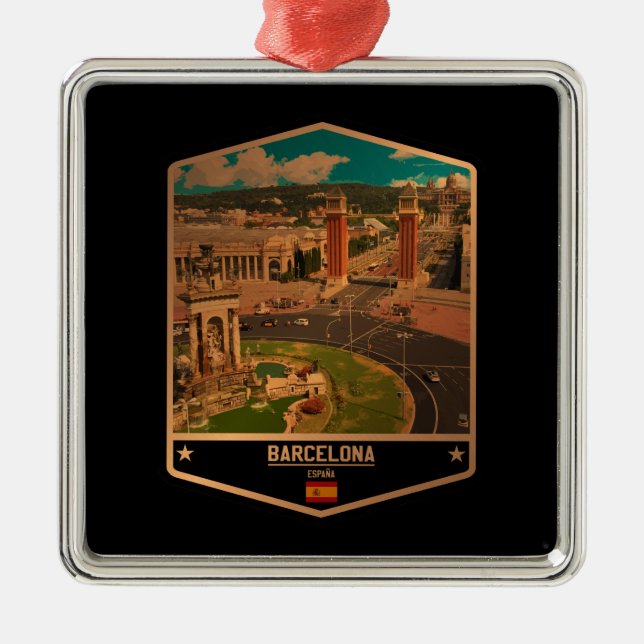 Barcelona Metal Ornament (Front)