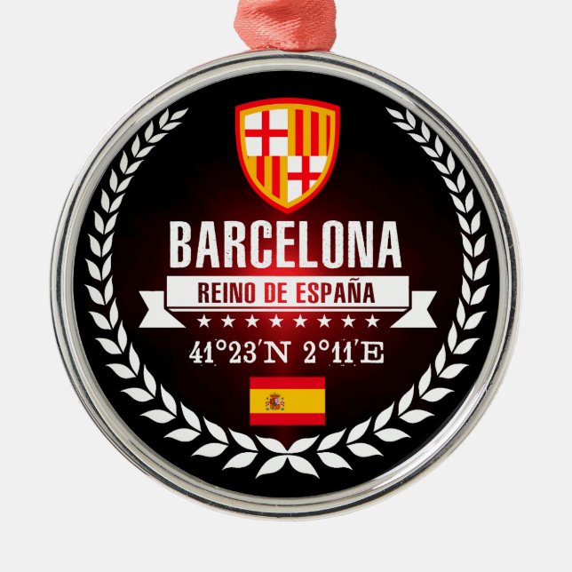 Barcelona Metal Ornament (Front)