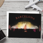 Barcelona Montjuic Magic Fountain at night Postcard<br><div class="desc">A photo of a beautiful Montjuic Magic Fountain in Barcelona,  Spain. It`s beautiful colours and music are really magical.</div>