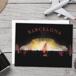 Barcelona Montjuic Magic Fountain at night Postcard