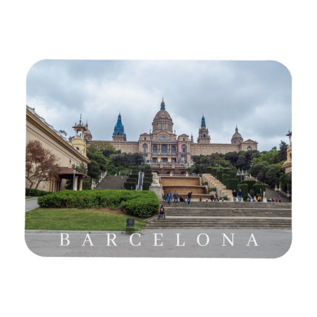 Barcelona Palau Nacional view fridge magnet (Horizontal)