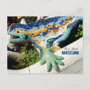 Barcelona Park Guell Mosaics Postcard