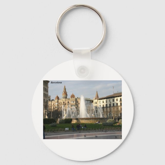 Barcelona--Plaza--Catalunya--[kan.k].JPG Key Ring (Front)