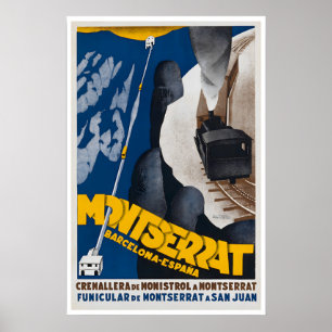 Barcelona Poster Montserrat Art Spain Travel Print