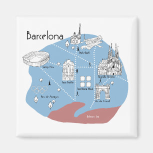 Barcelona Poster - original Magnet