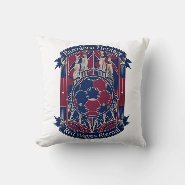 Barcelona Red Horizon, Camp Nou Legacy Gift Cushion (Front)