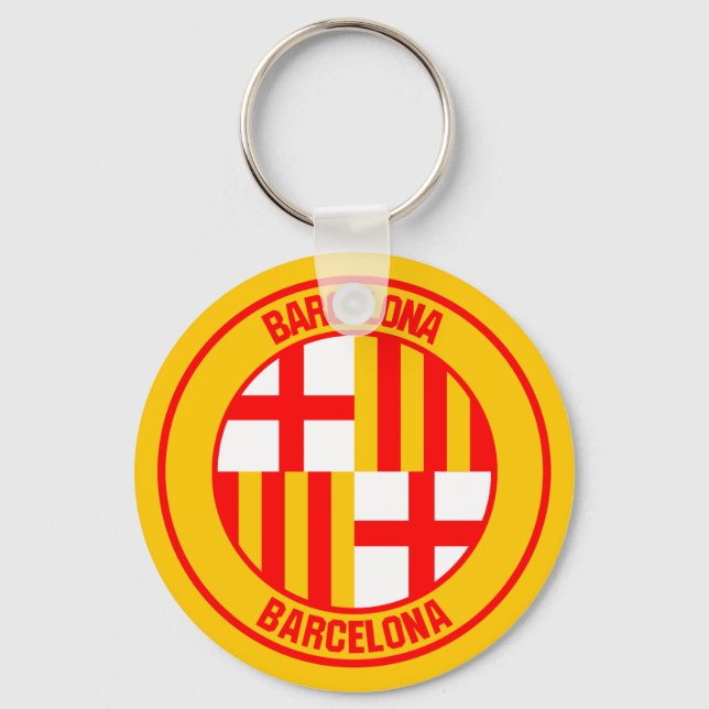 Barcelona Round Emblem Key Ring (Front)