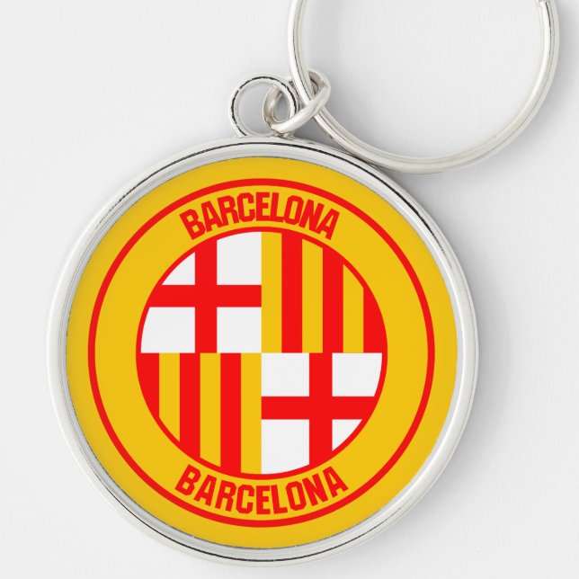 Barcelona Round Emblem Key Ring (Front)