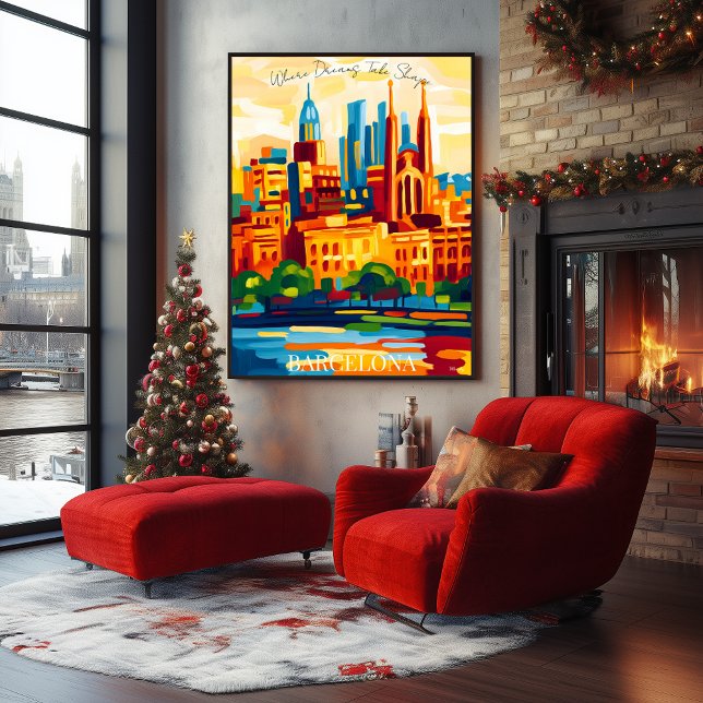 Barcelona Sagrada Familia in Abstract Fauvist  Poster (Creator Uploaded)