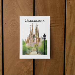 Barcelona Sagrada Família Painting Postcard