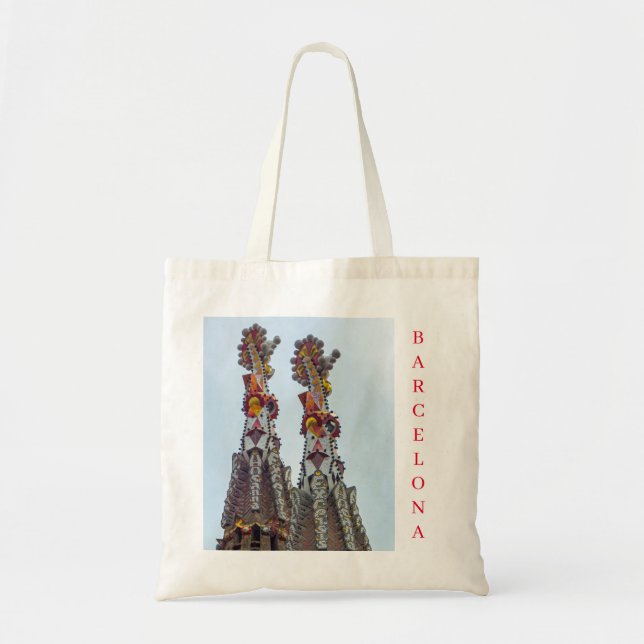 Barcelona Sagrada Familia spires view tote bag (Front)