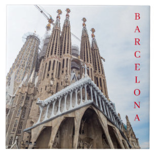 Barcelona Sagrada Familia view ceramic tile