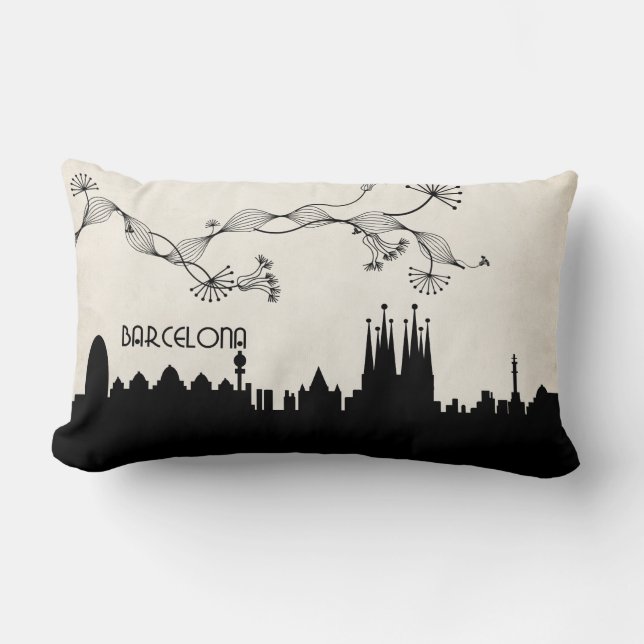 barcelona skyline deco lumbar cushion (Front)
