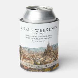 Barcelona Skyline Girls Weekend Can Cool Cooler