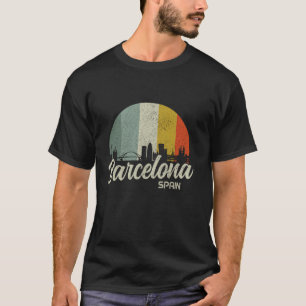 Barcelona Skyline Spain Spanish Vintage Souvenir T-Shirt