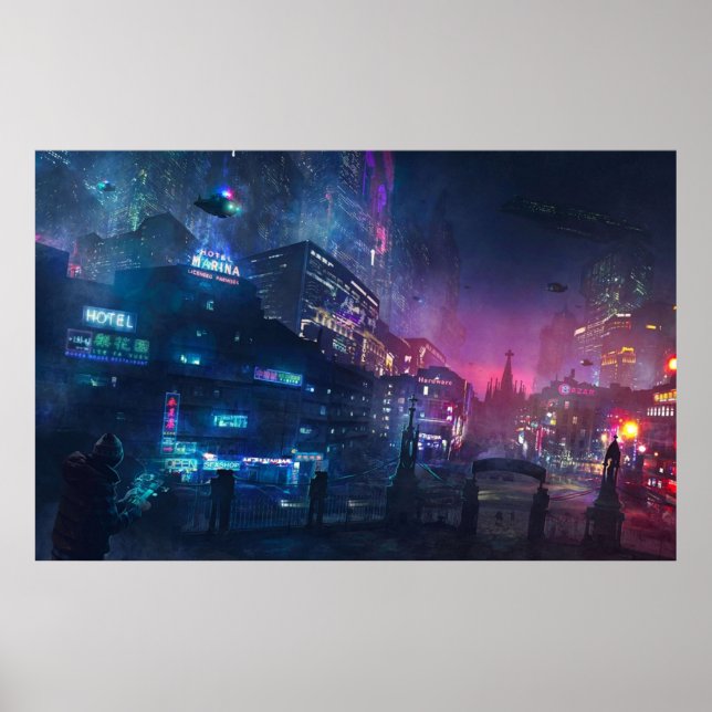 Barcelona Smoke  Neons Sant Pau i La Sagrada Famil Poster (Front)