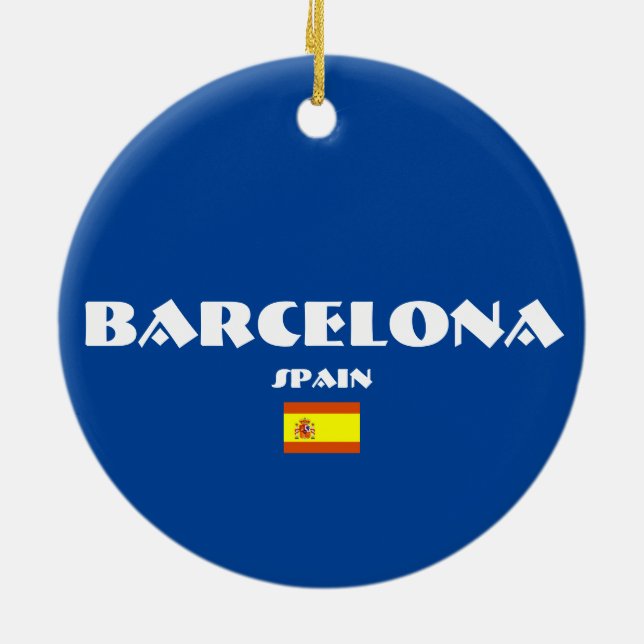 Barcelona Soccer Oval Christmas Ornaments (Back)