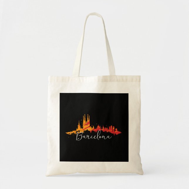 Barcelona Souvenir Spanish Vacation T Shirt Gift  Tote Bag (Front)
