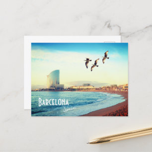 Barcelona, Spain - Barceloneta beach Postcard