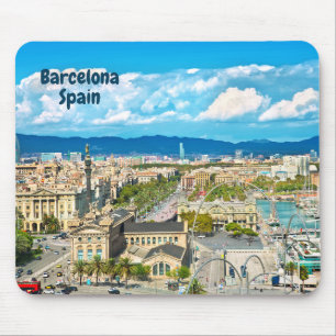 Barcelona, Spain Beautiful City View Mouse Pad