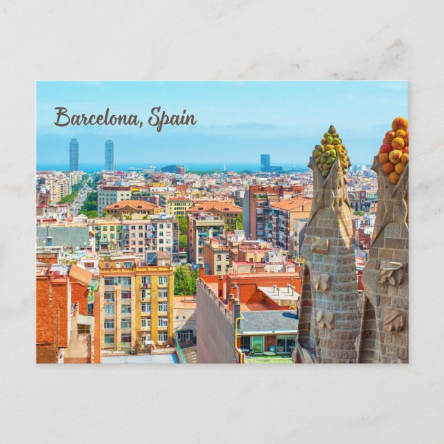 Barcelona, Spain Beautiful City View   Postcard (Front)