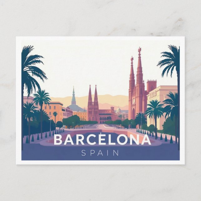 Barcelona Spain Cathedral of Barcelona Travel Postcard (Front)