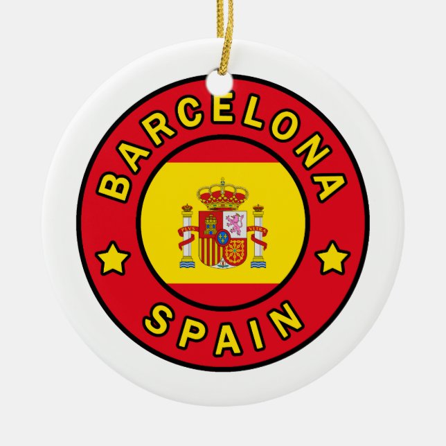 Barcelona Spain Ceramic Ornament (Front)