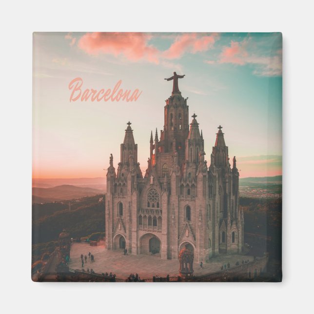 Barcelona Spain Church Magnet (Front)
